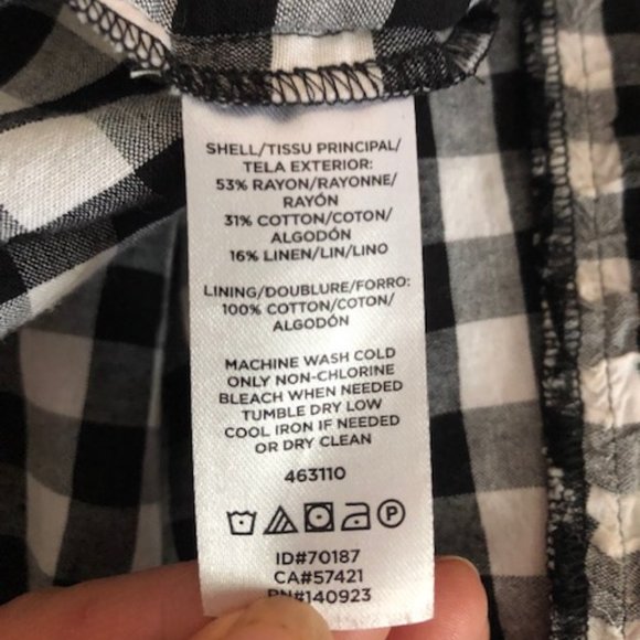 LOFT Black and White Gingham Dress - Picture 4 of 8